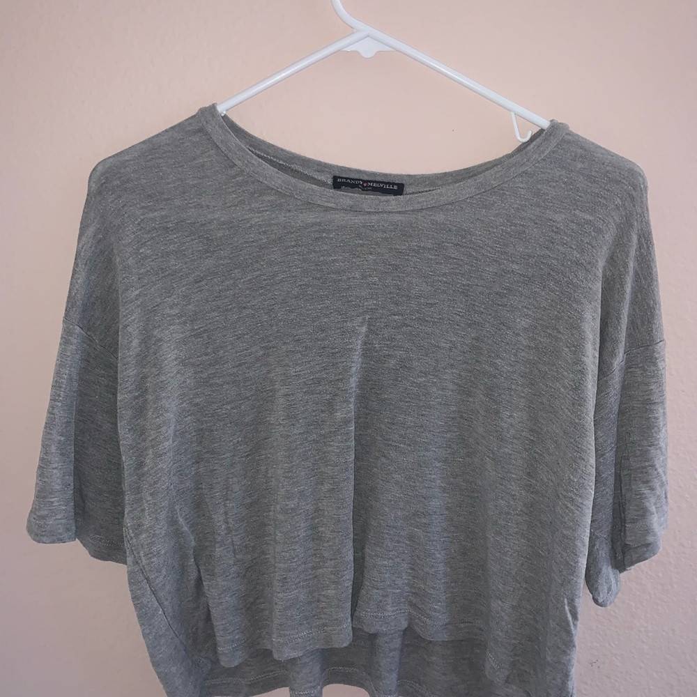 brandy melville grey crop top